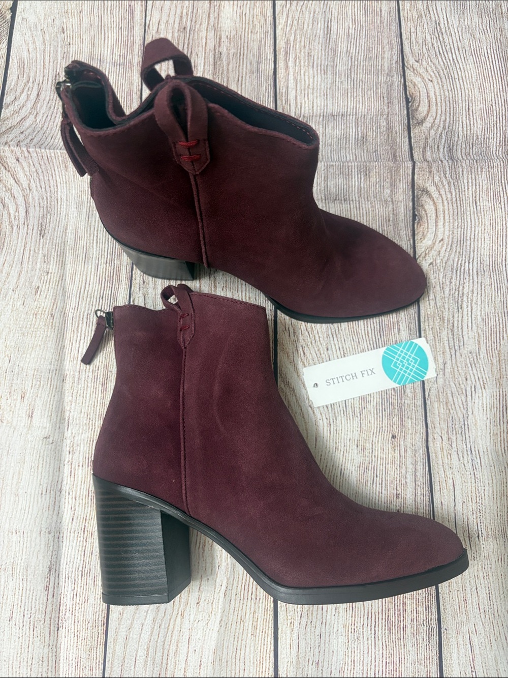 NWOT MIA Rhys Heeled Booties Burgundy Size 6.5